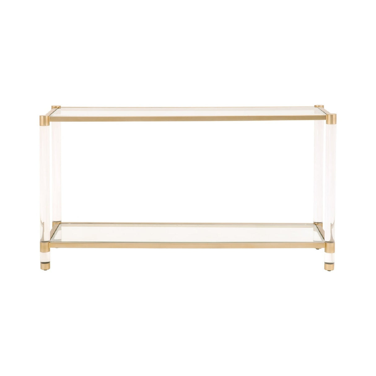 Modern European furniture - Brass Framed Glass Console Table - www.oroa.com