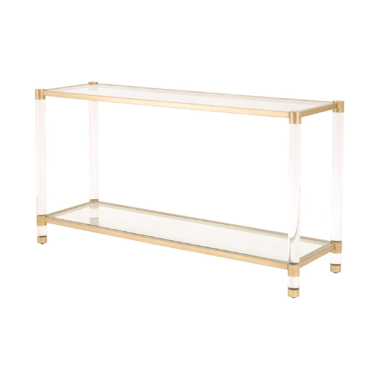 Modern European furniture - Brass Framed Glass Console Table - www.oroa.com