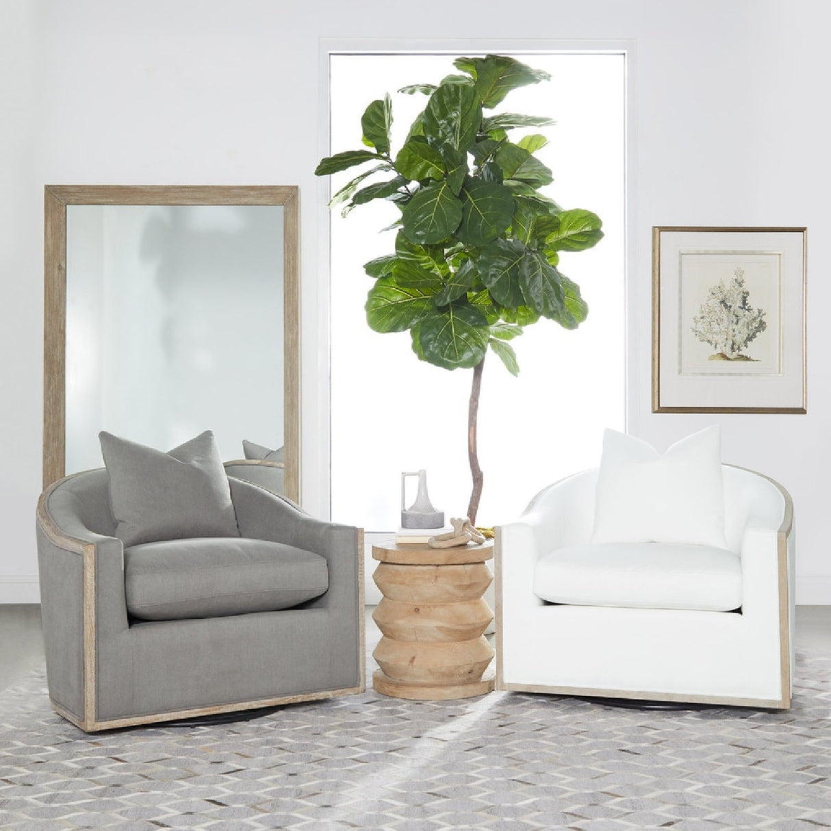 Modern European furniture - Gray Acacia Mirror - www.oroa.com