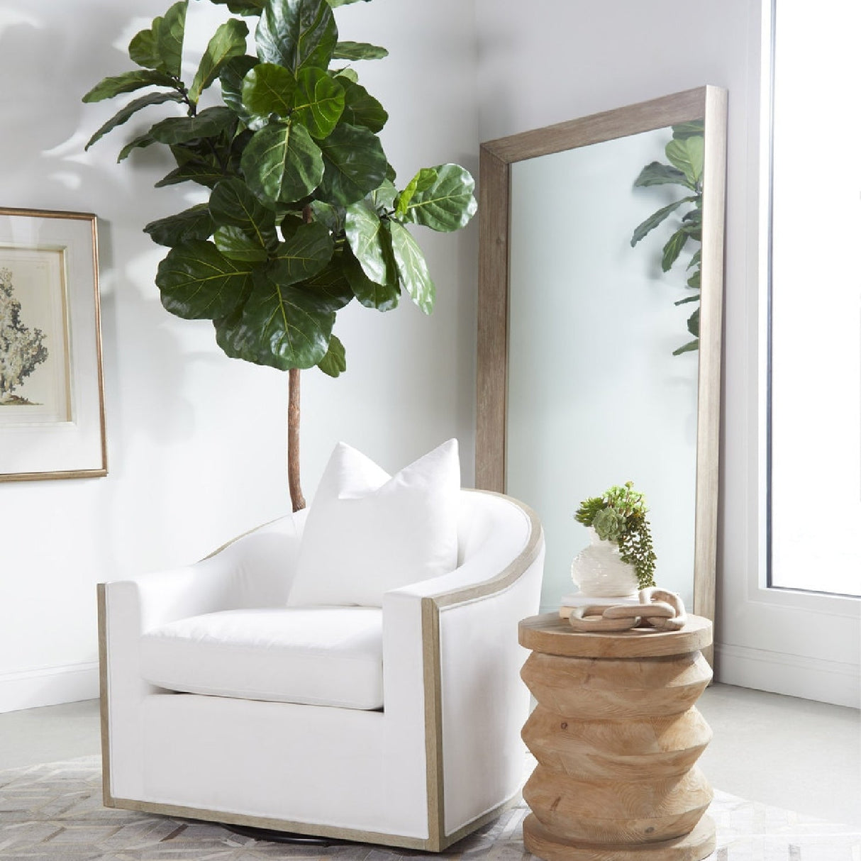 Modern European furniture - Gray Acacia Mirror - www.oroa.com