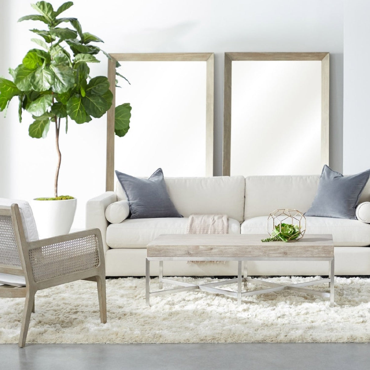 Modern European furniture - Gray Acacia Mirror - www.oroa.com
