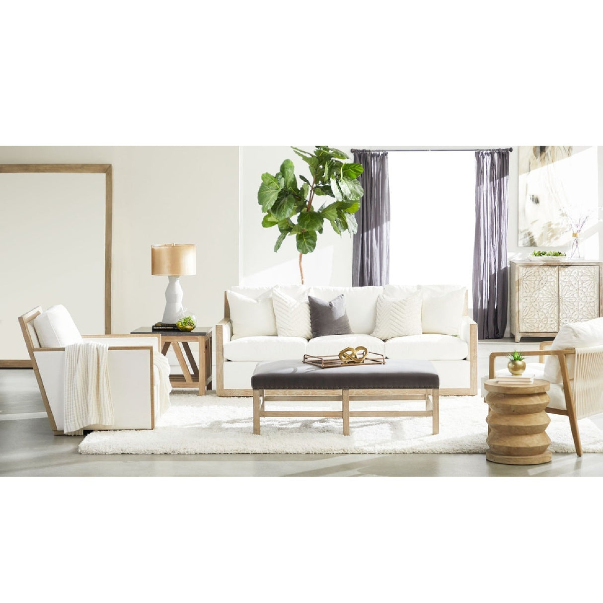 Modern European furniture - Gray Acacia Mirror - www.oroa.com