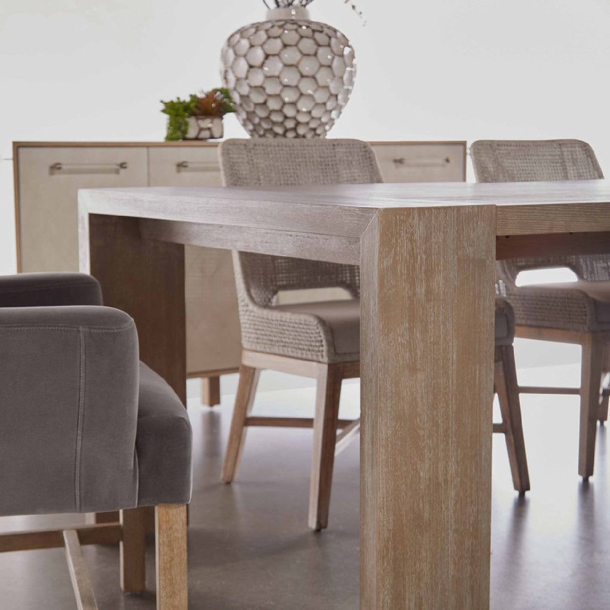 Modern European furniture - Natural Acacia Extendable Dining Table - www.oroa.com