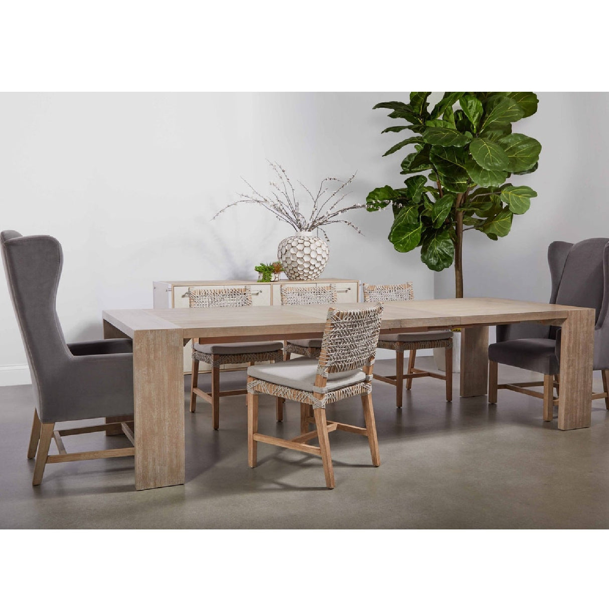 Modern European furniture - Natural Acacia Extendable Dining Table - www.oroa.com
