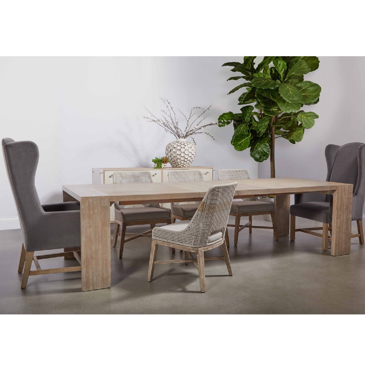 Modern European furniture - Natural Acacia Extendable Dining Table - www.oroa.com
