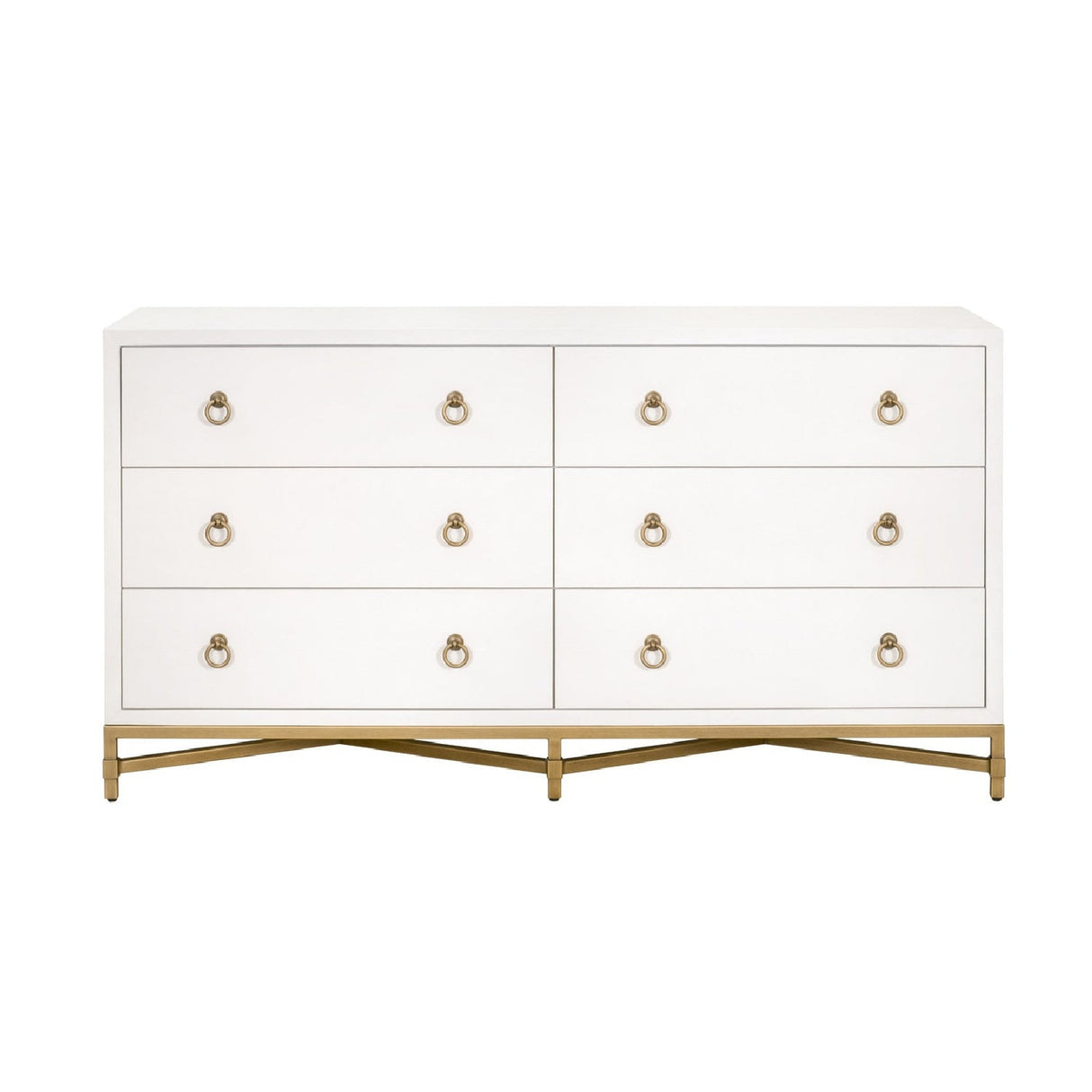 Modern European furniture - White Shagreen 6-Drawer Double Dresser - www.oroa.com