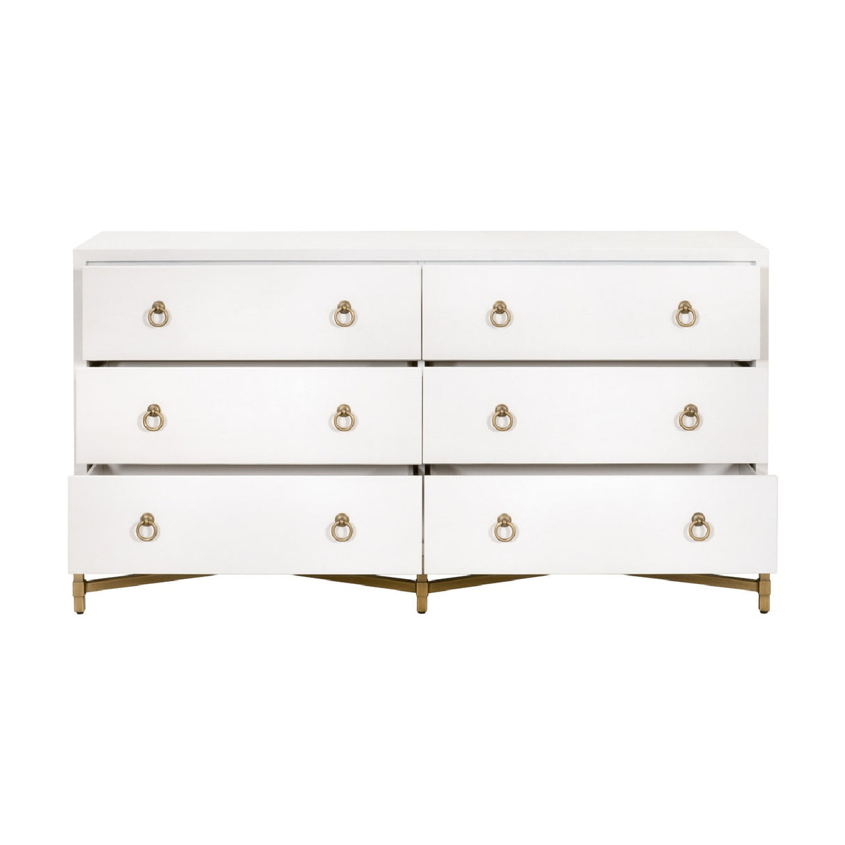 Modern European furniture - White Shagreen 6-Drawer Double Dresser - www.oroa.com