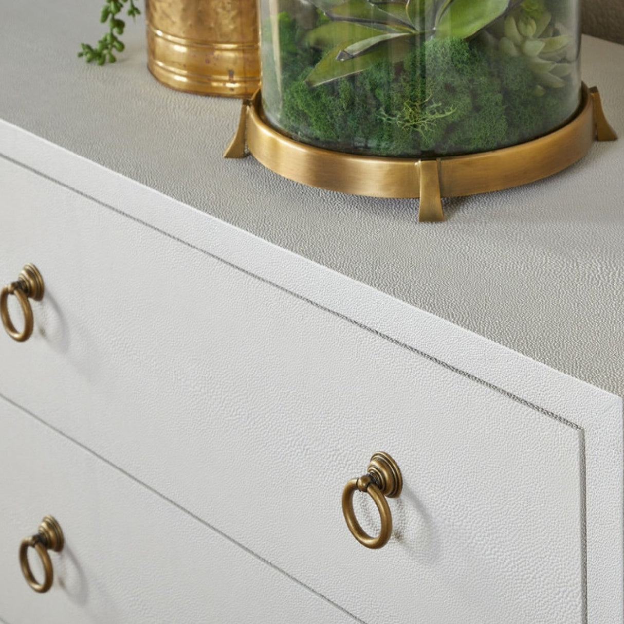 Modern European furniture - White Shagreen 6-Drawer Double Dresser - www.oroa.com