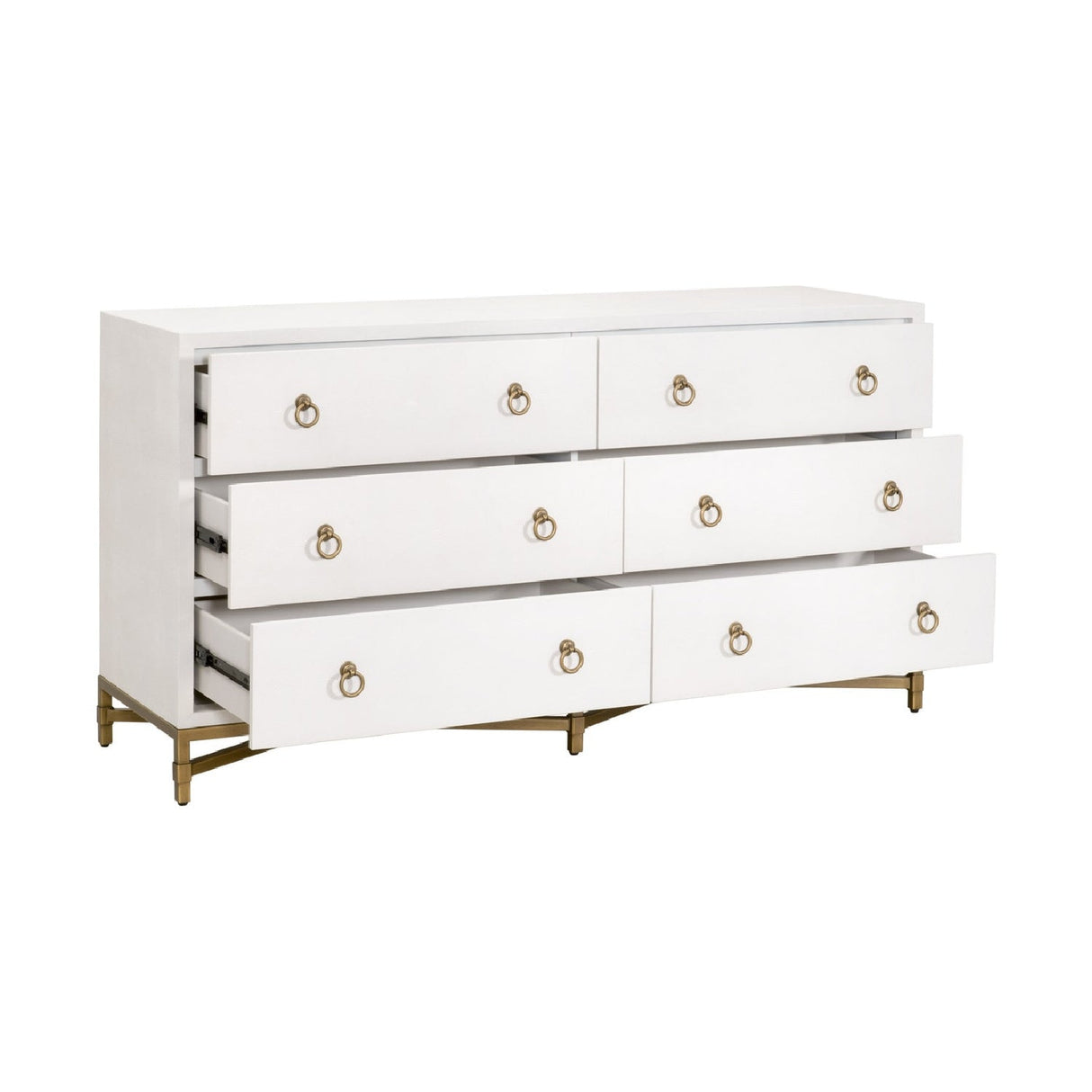 Modern European furniture - White Shagreen 6-Drawer Double Dresser - www.oroa.com