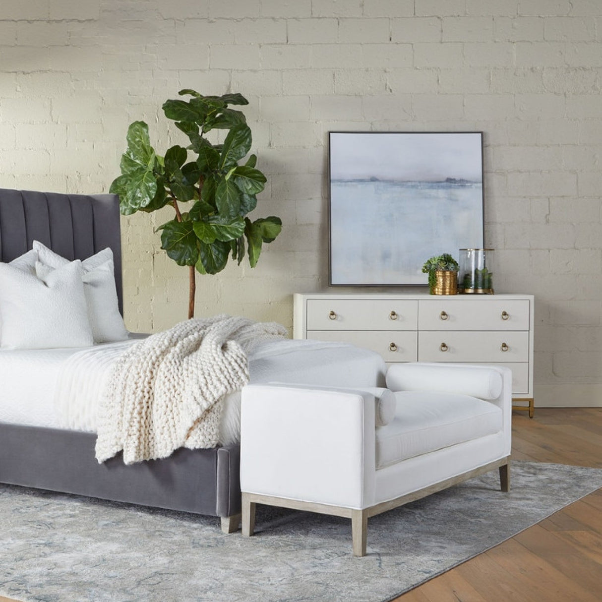 Modern European furniture - White Shagreen 6-Drawer Double Dresser - www.oroa.com