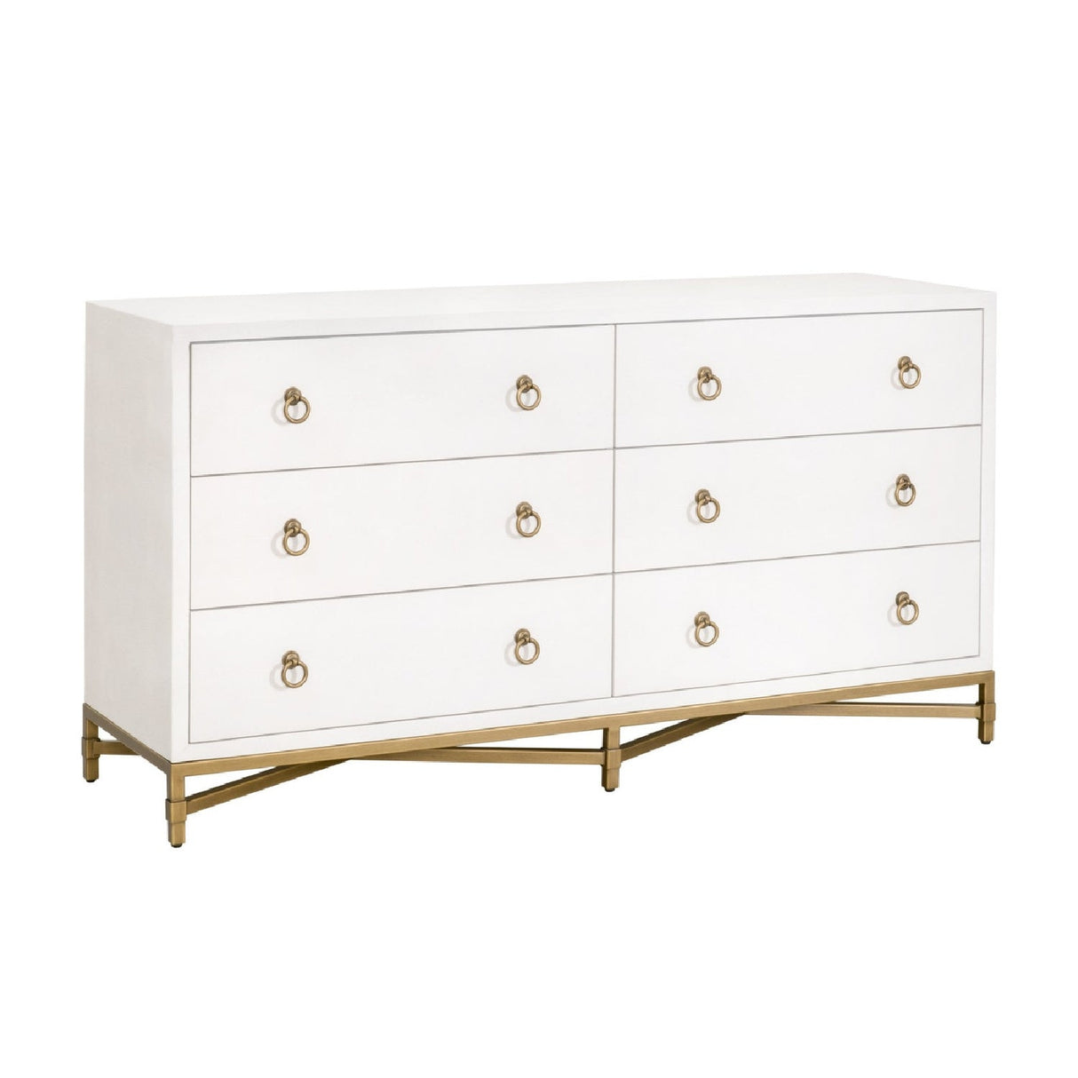 Modern European furniture - White Shagreen 6-Drawer Double Dresser - www.oroa.com