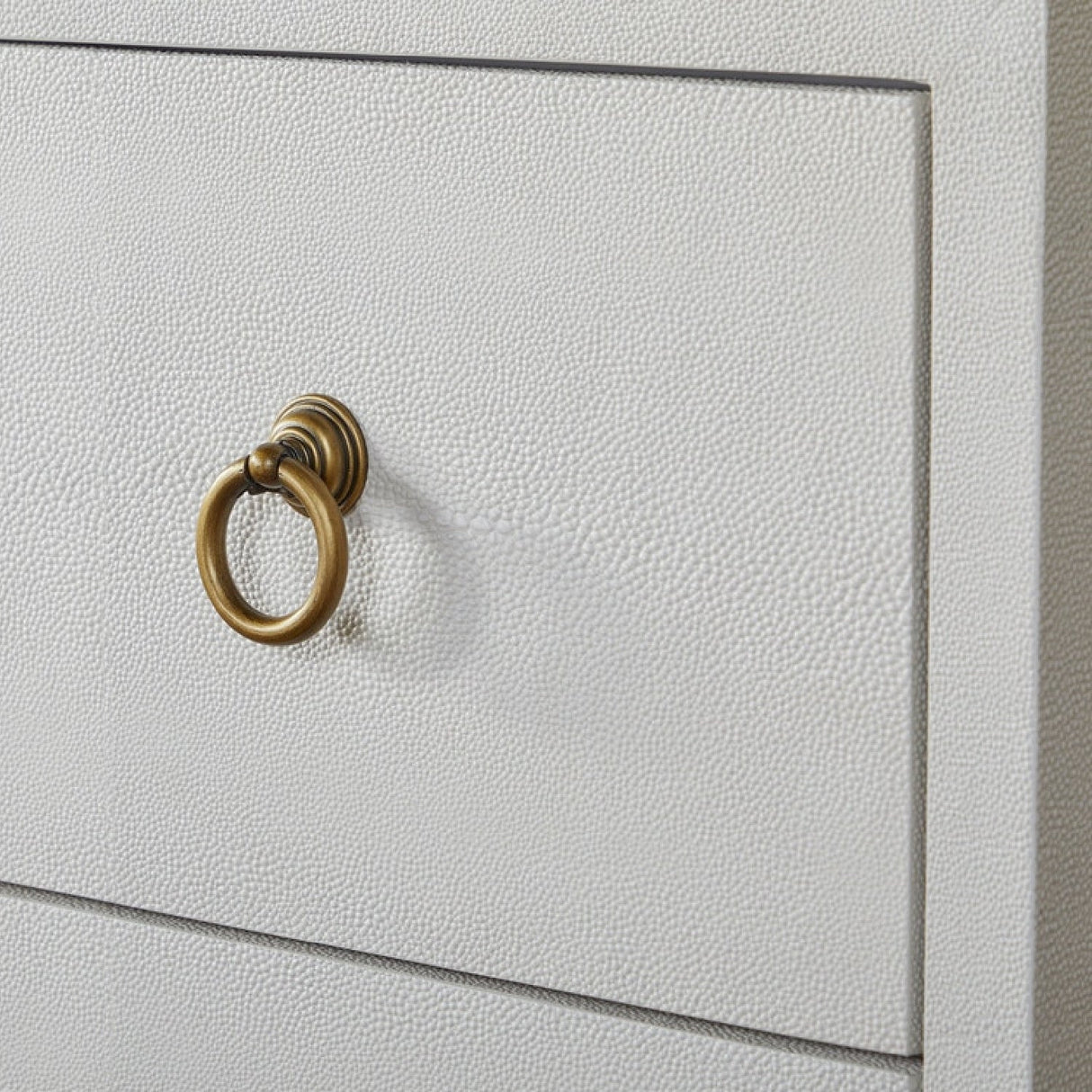 White Shagreen 6-Drawer Double Dresser | Living Essentials Strand