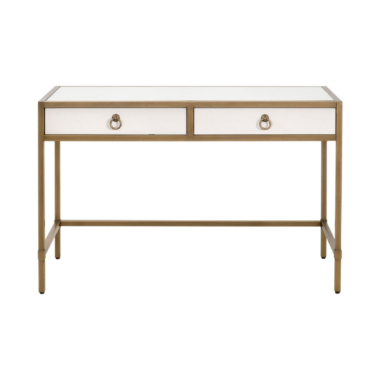 Modern European furniture - White Shagreen 2-Drawer Desk - www.oroa.com
