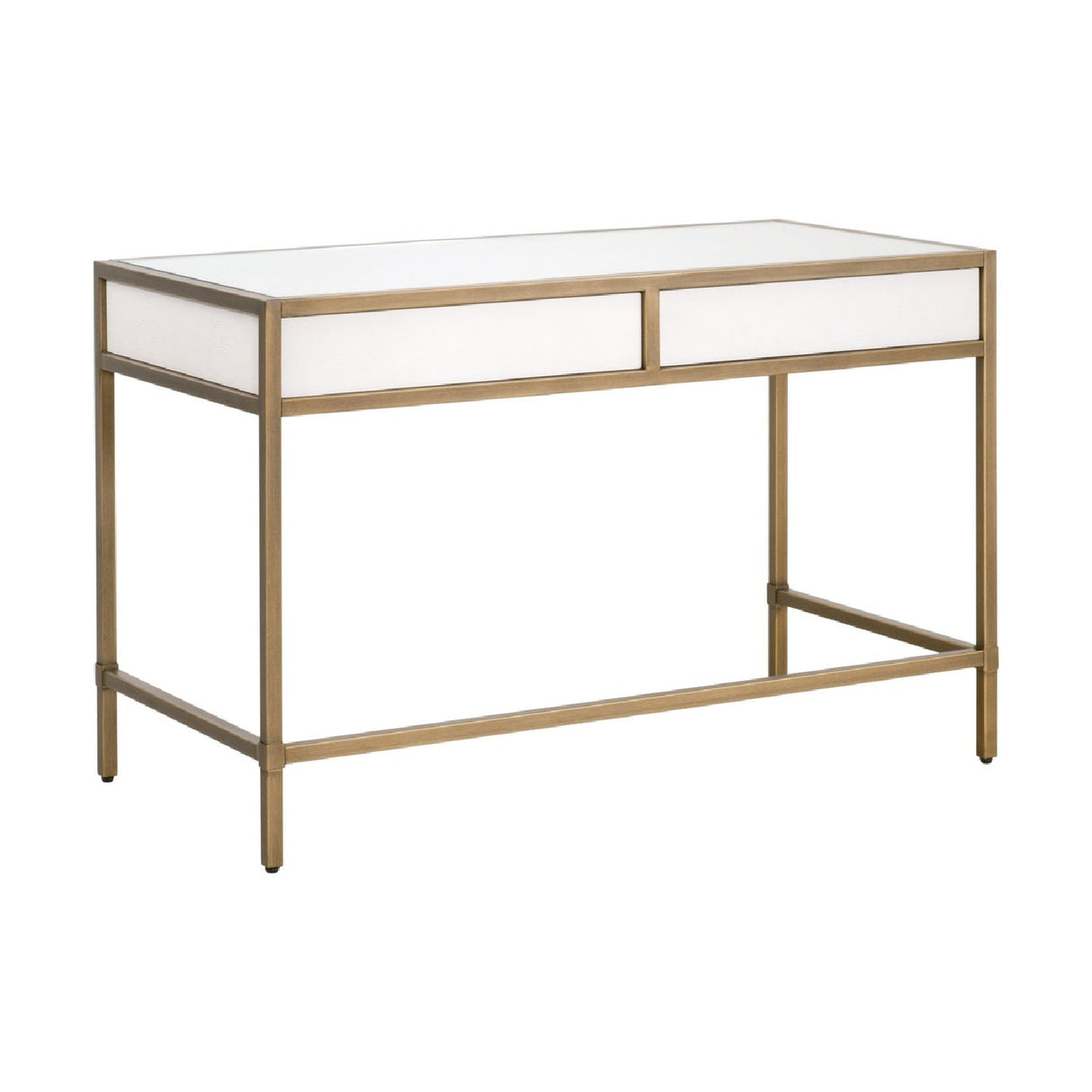 Modern European furniture - White Shagreen 2-Drawer Desk - www.oroa.com