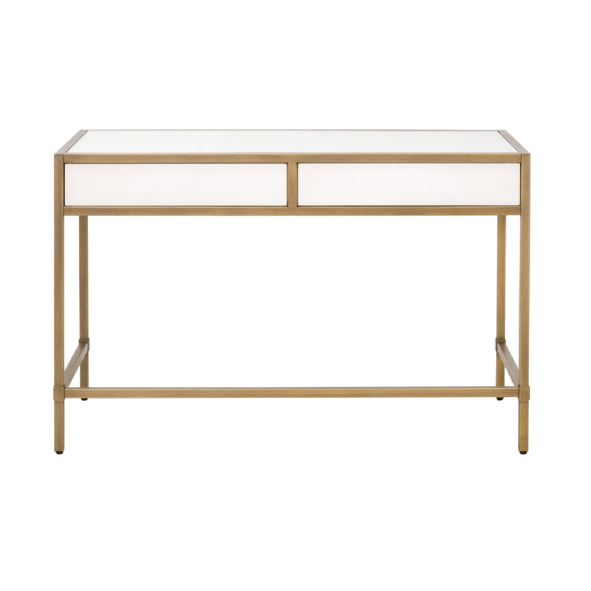 Modern European furniture - White Shagreen 2-Drawer Desk - www.oroa.com