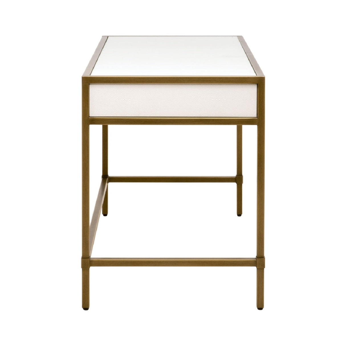 Modern European furniture - White Shagreen 2-Drawer Desk - www.oroa.com