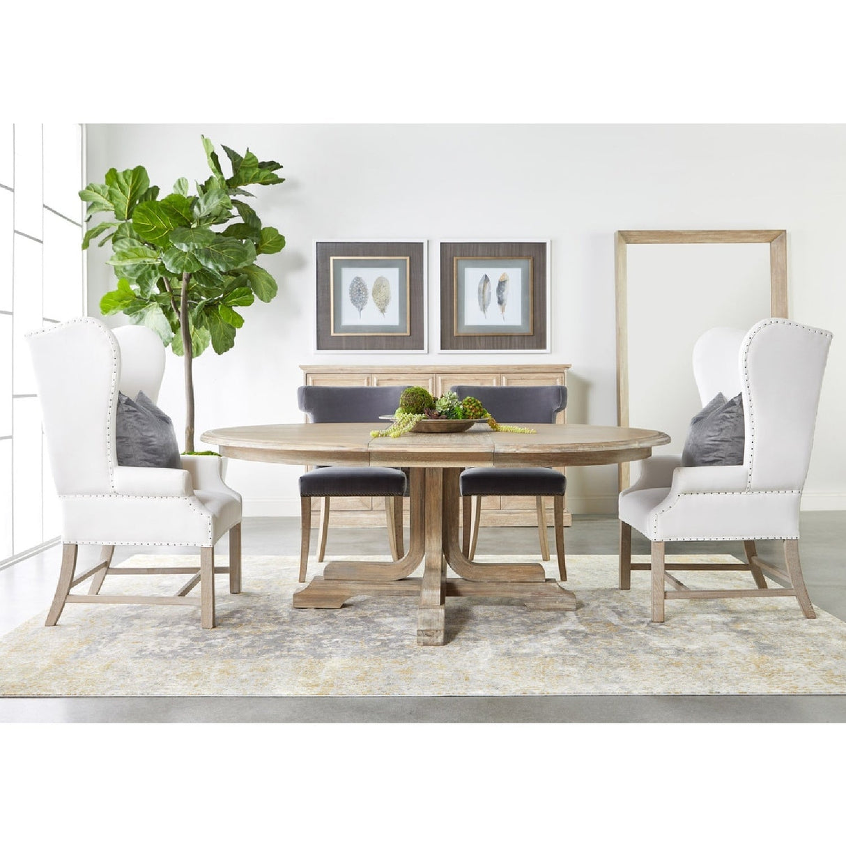 Modern European furniture - Round Acacia Extendale Dining Table - www.oroa.com