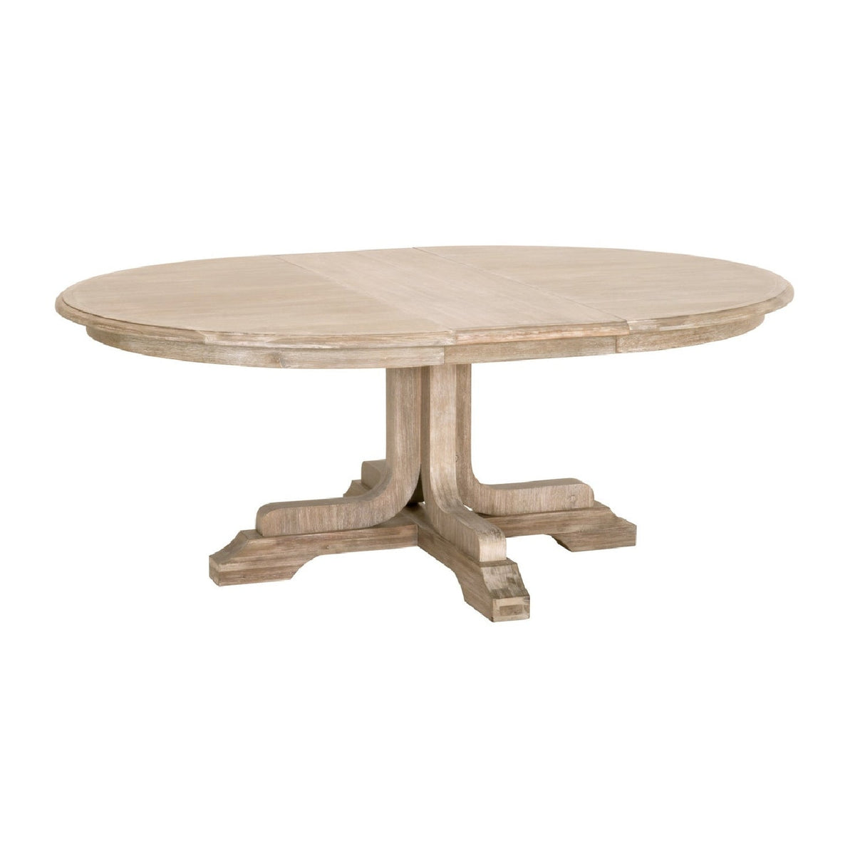 Round Acacia Extendale Dining Table | Living Essentials Torrey – rear view