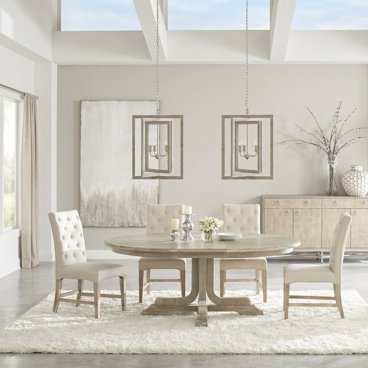 Modern European furniture - Round Acacia Extendale Dining Table - www.oroa.com