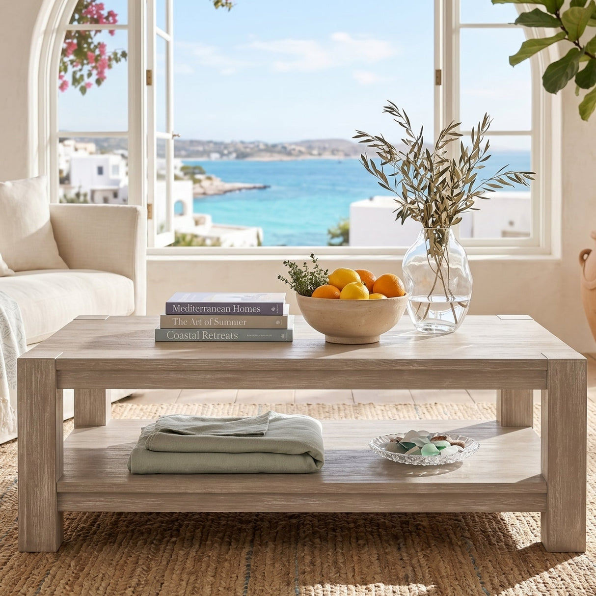 Gray Acacia Wooden Coffee Table | Living Essentials Adler – alternate view 11