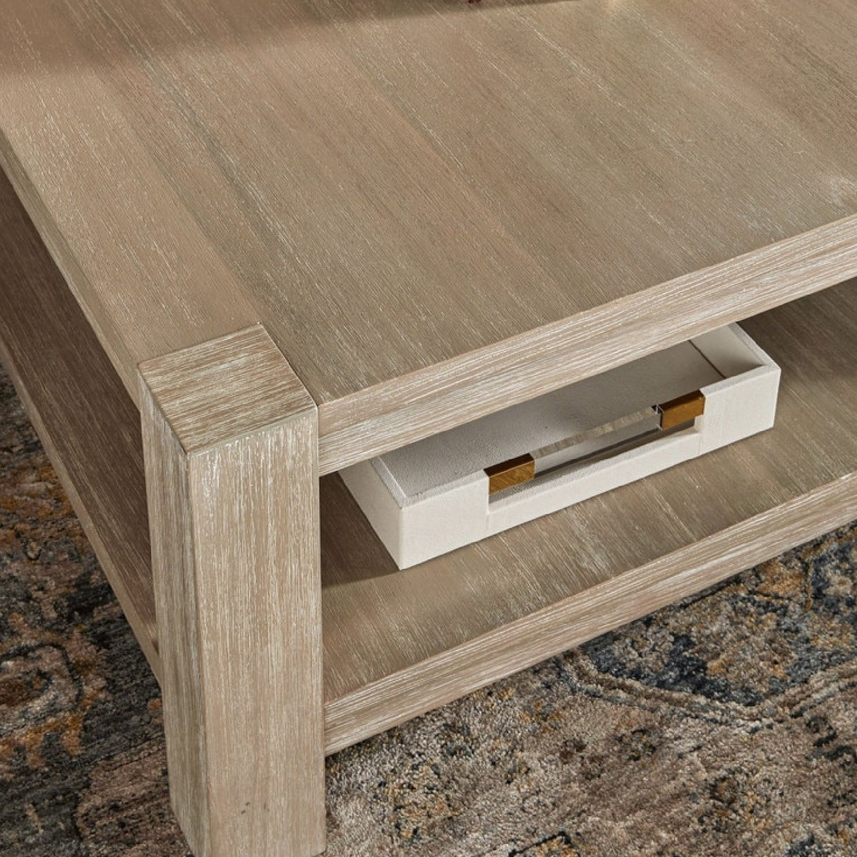 Gray Acacia Wooden Coffee Table | Living Essentials Adler – alternate view 8