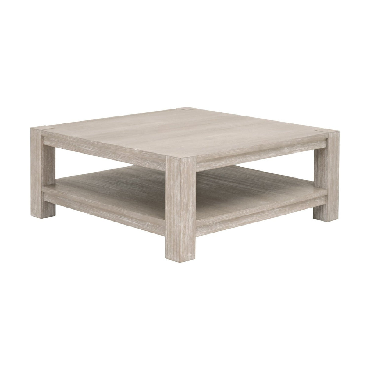 Gray Acacia Wooden Coffee Table | Living Essentials Adler – side view