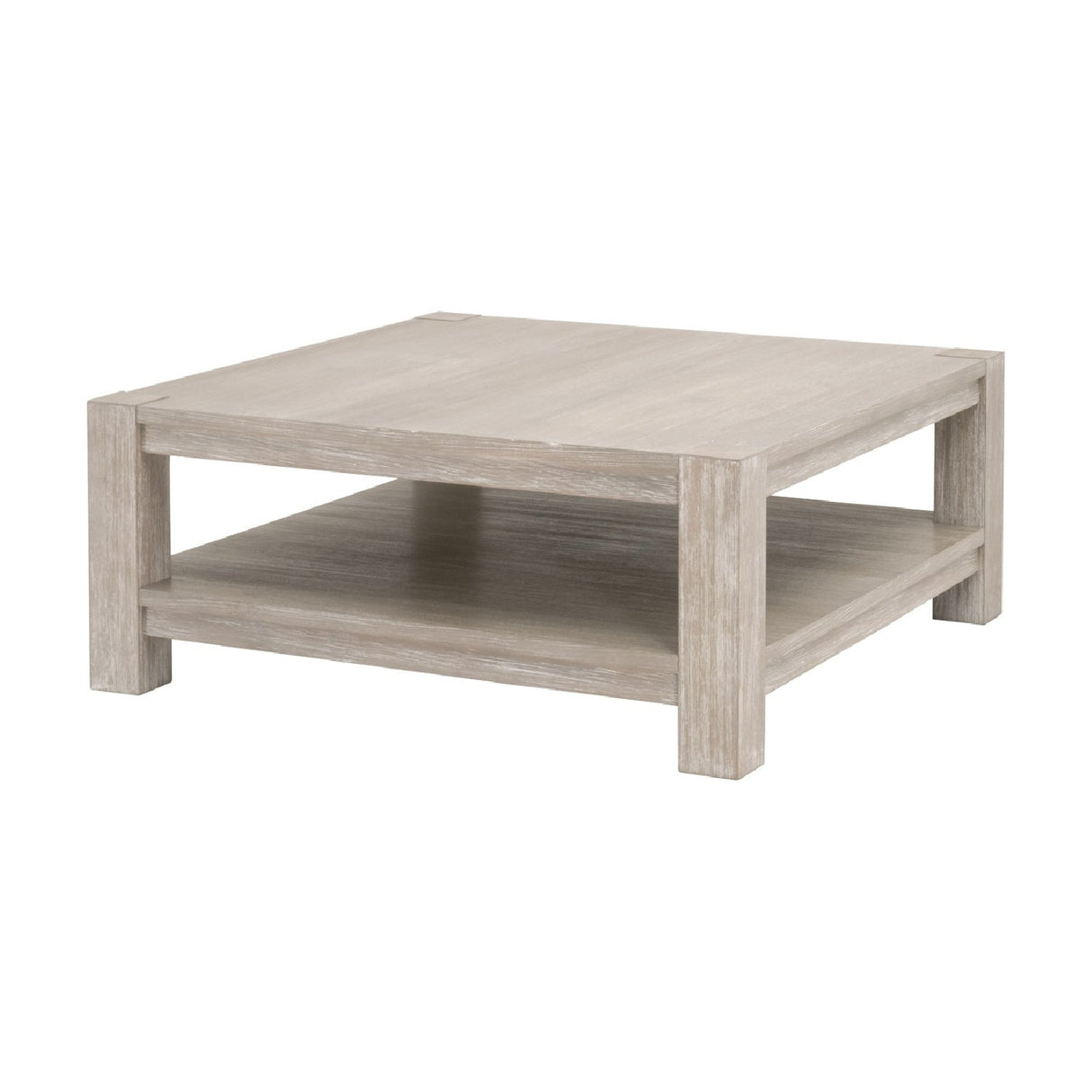 Gray Acacia Wooden Coffee Table | Living Essentials Adler – rear view