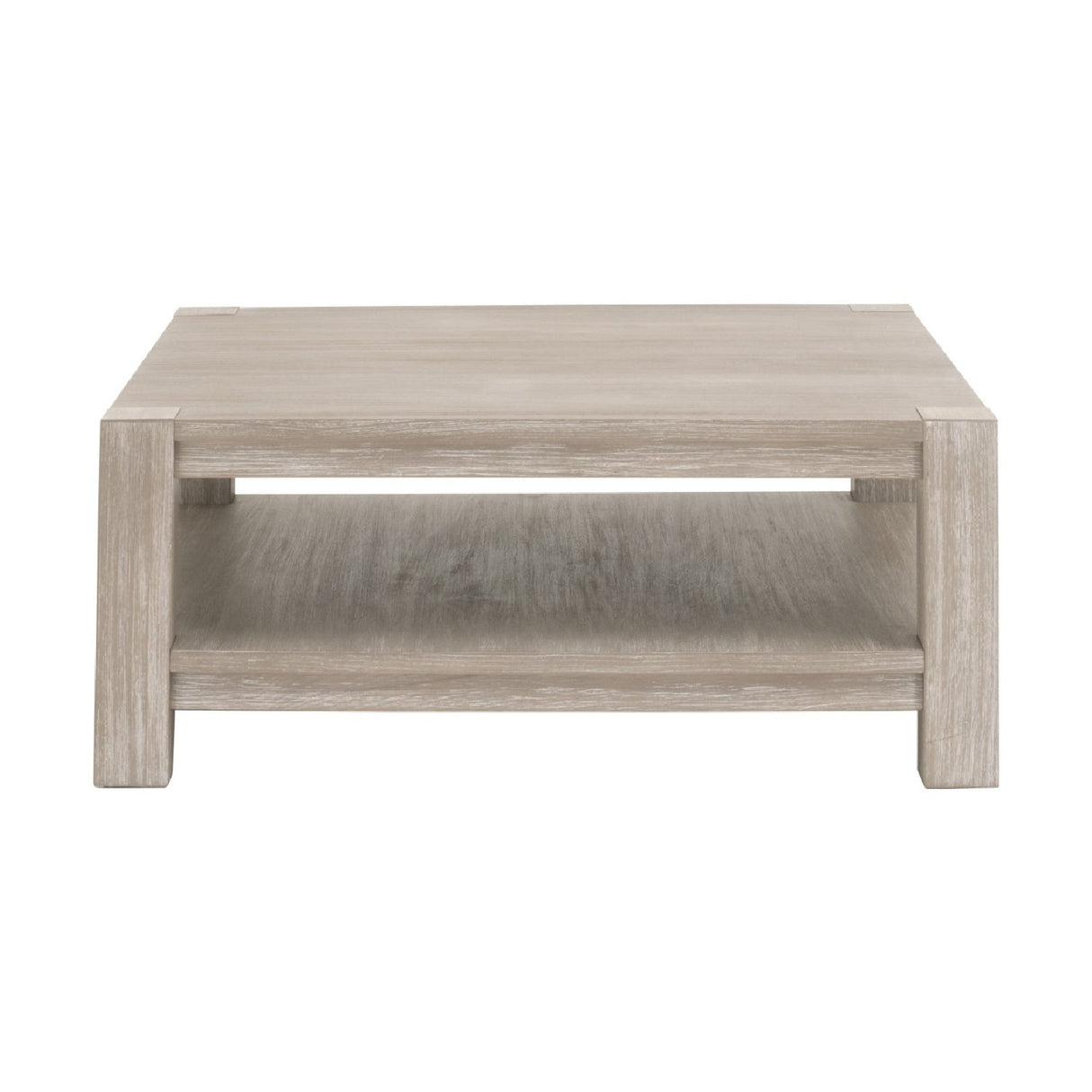 Gray Acacia Wooden Coffee Table | Living Essentials Adler – front view