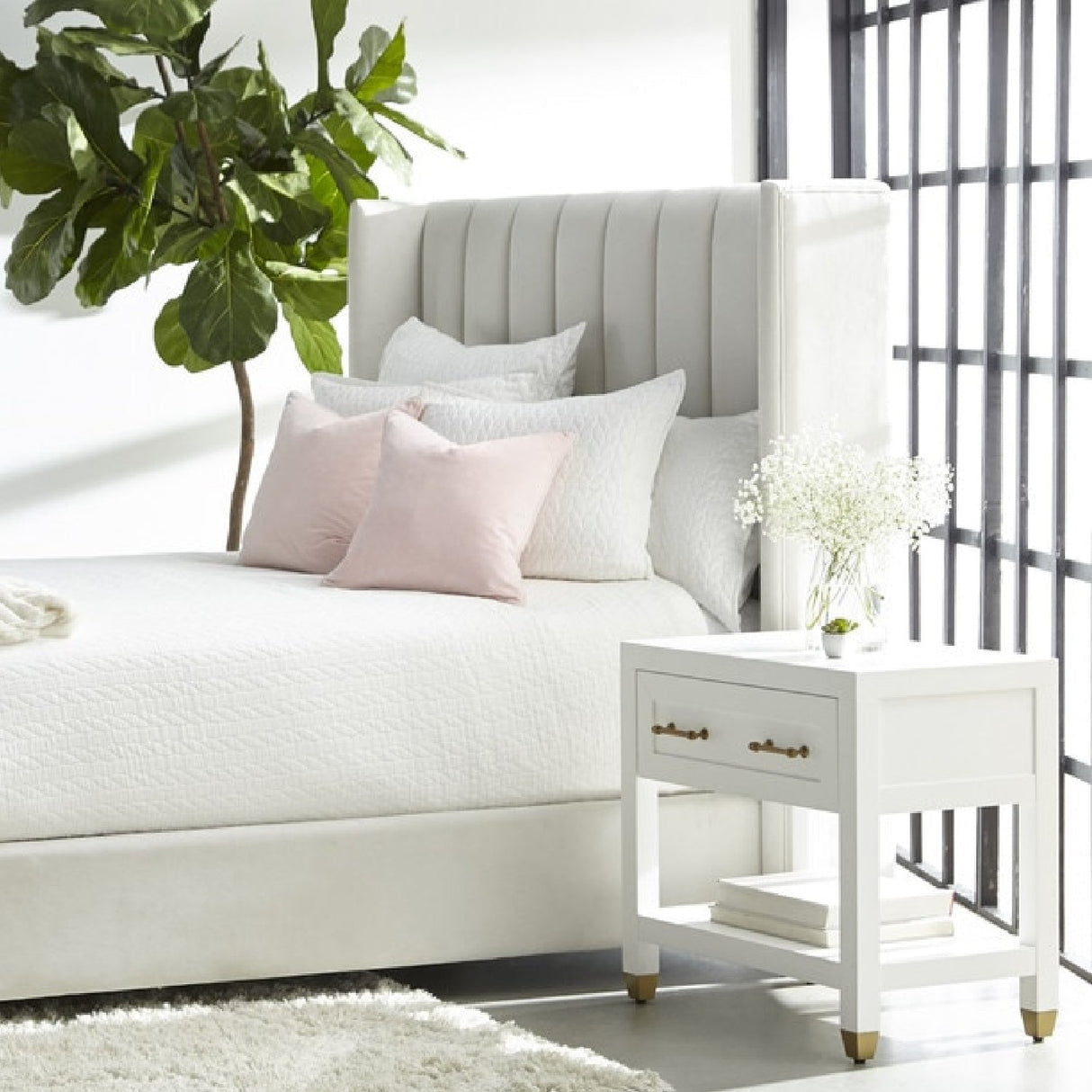 Modern European furniture - White 1-Drawer Nightstand - www.oroa.com