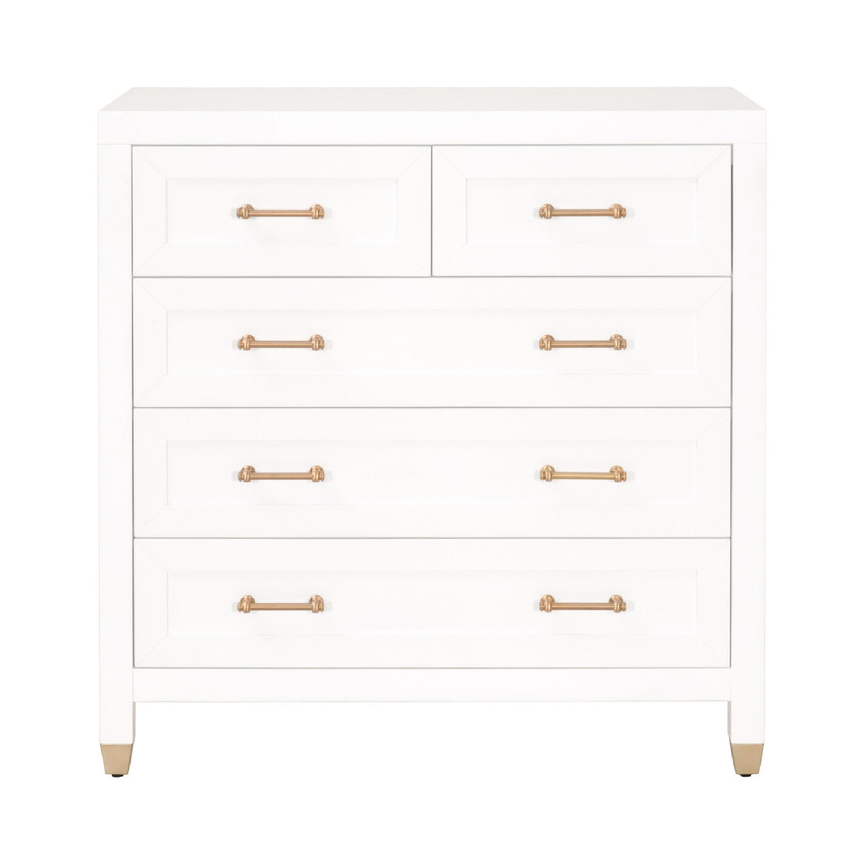 Modern European furniture - White 5-Drawer High Chest - www.oroa.com