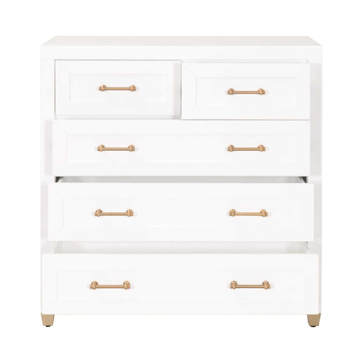 Modern European furniture - White 5-Drawer High Chest - www.oroa.com