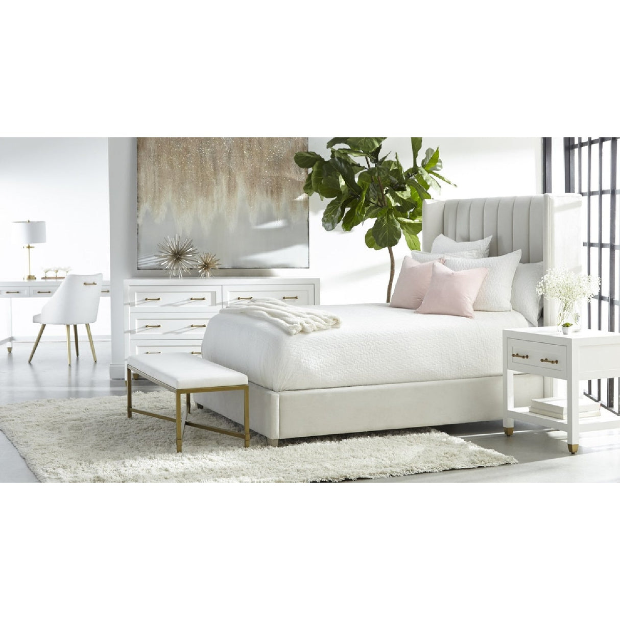 Modern European furniture - White 6-Drawer Double Dresser - www.oroa.com
