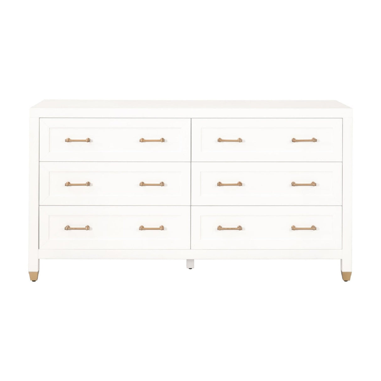 Modern European furniture - White 6-Drawer Double Dresser - www.oroa.com
