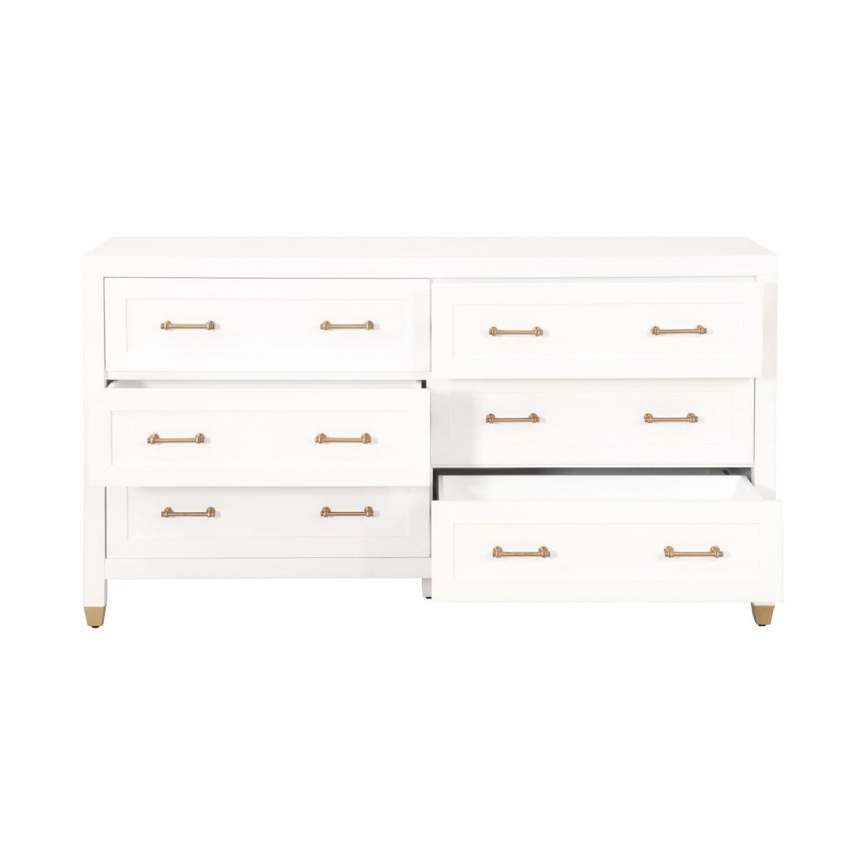White 6-Drawer Double Dresser | Living Essentials Stella