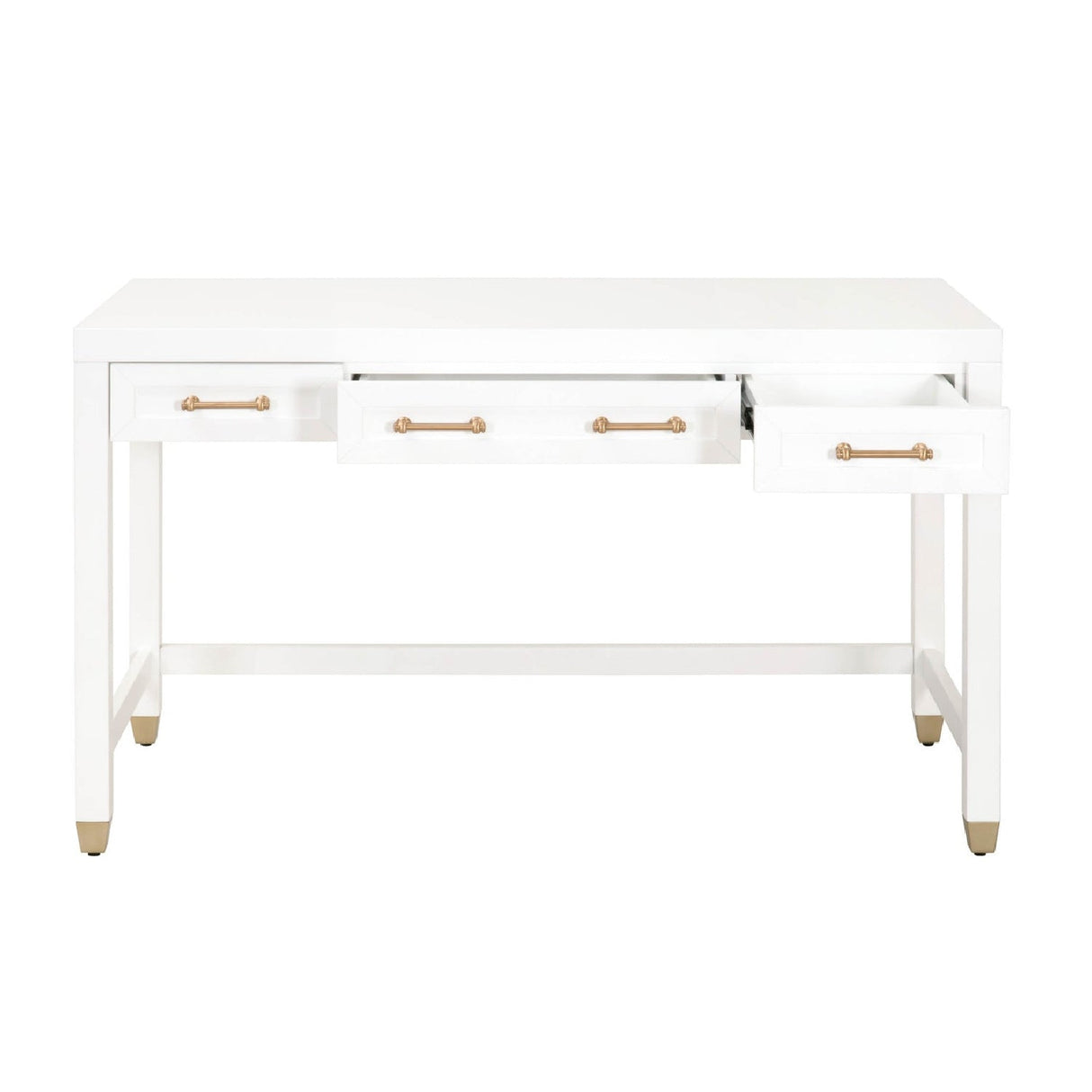 Modern European furniture - White Wooden 3-Drawer Desk - www.oroa.com