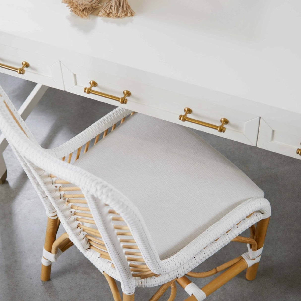 Modern European furniture - White Wooden 3-Drawer Desk - www.oroa.com