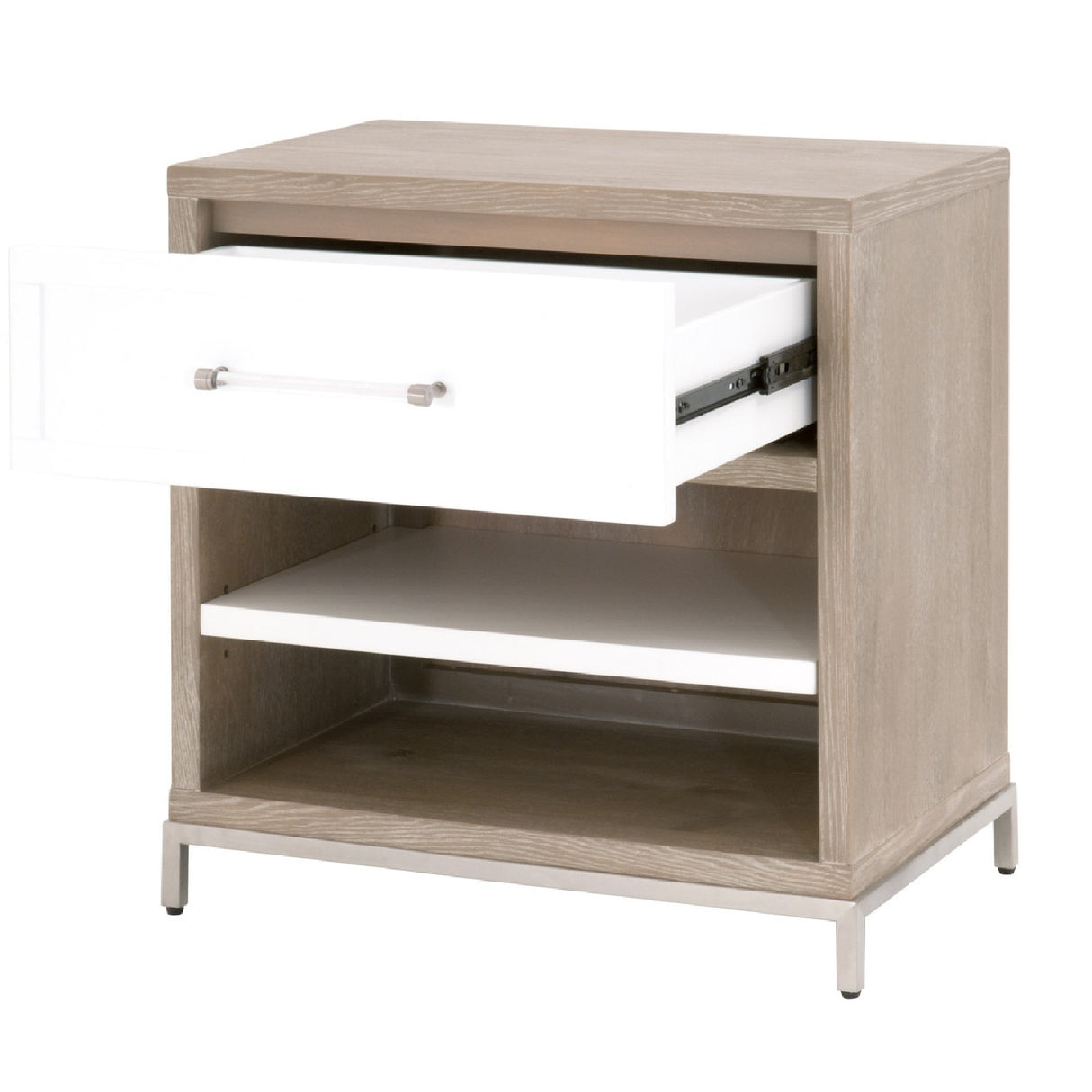 Gray Acacia 1-Drawer Nightstand | Oroa.com