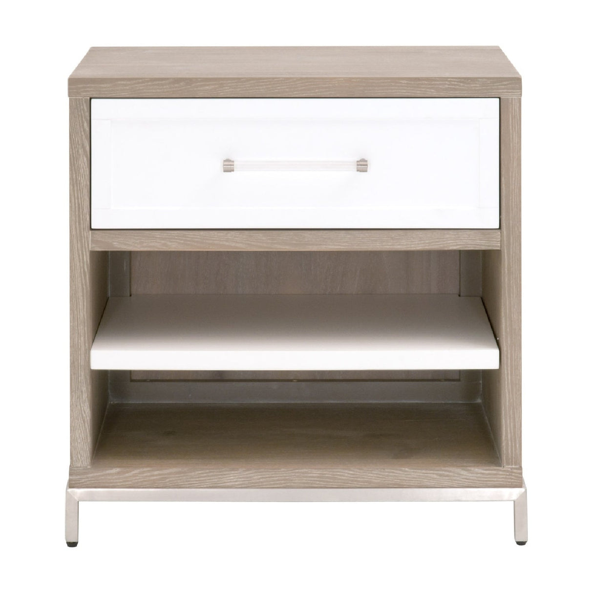 Modern European furniture - Gray Acacia 1-Drawer Nightstand - www.oroa.com