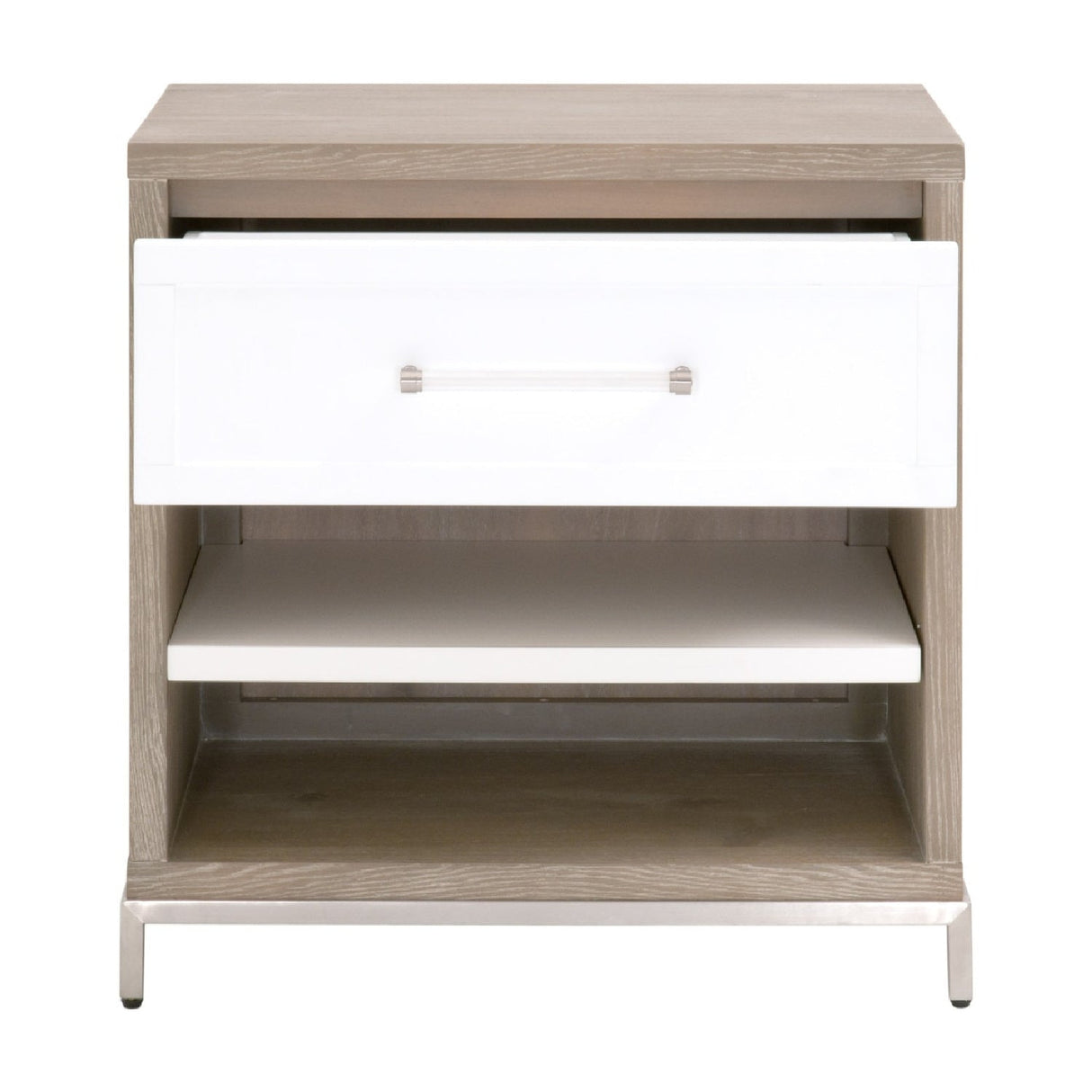 Modern European furniture - Gray Acacia 1-Drawer Nightstand - www.oroa.com