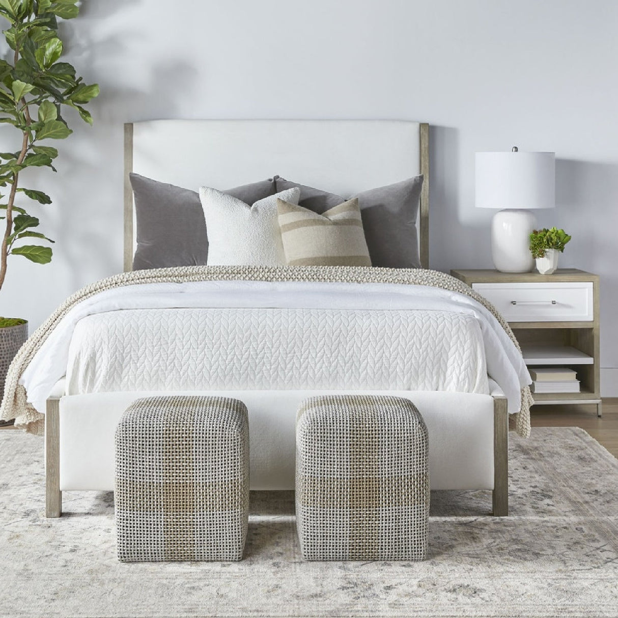 Modern European furniture - Gray Acacia 1-Drawer Nightstand - www.oroa.com