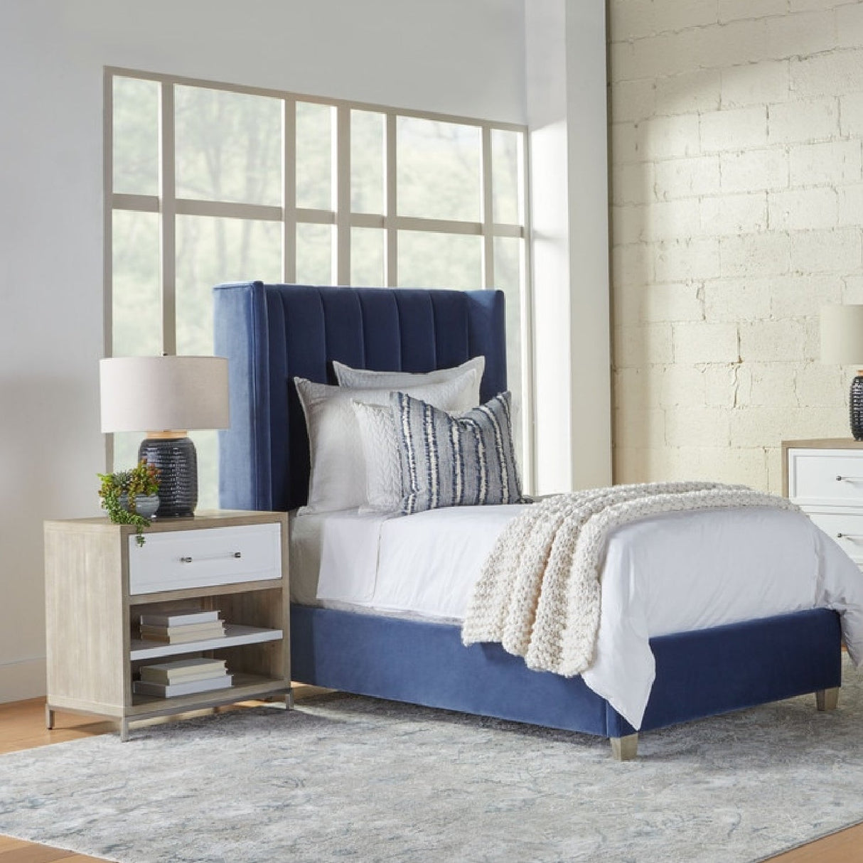 Modern European furniture - Gray Acacia 1-Drawer Nightstand - www.oroa.com