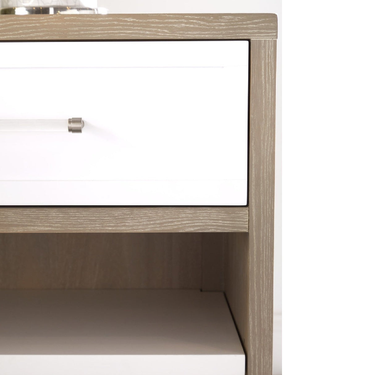 Modern European furniture - Gray Acacia 1-Drawer Nightstand - www.oroa.com