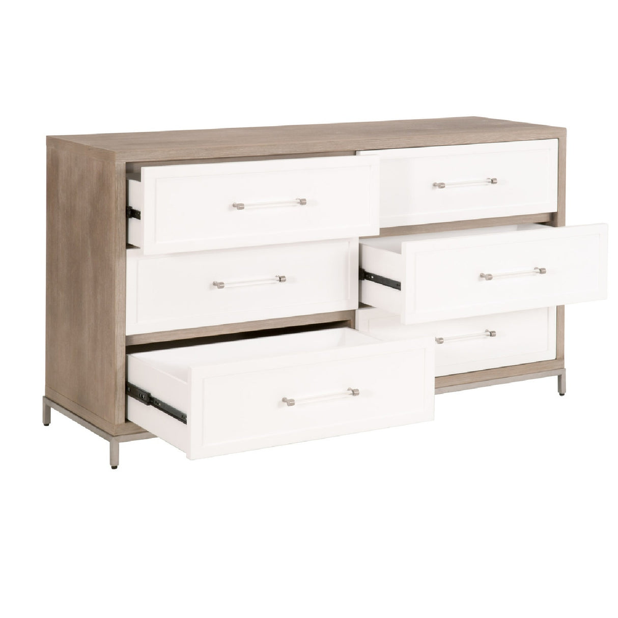 Gray Acacia 6-Drawer Double Dresser | Oroa.com