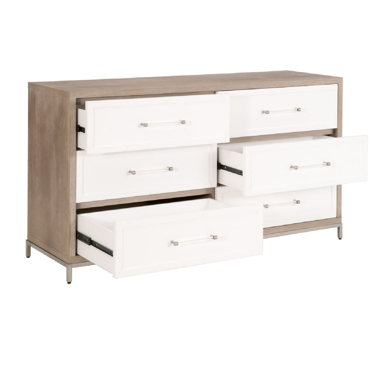 Modern European furniture - Gray Acacia 6-Drawer Double Dresser - www.oroa.com