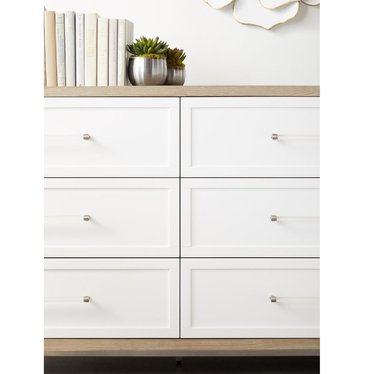 Gray Acacia 6-Drawer Double Dresser | Living Essentials Wrenn