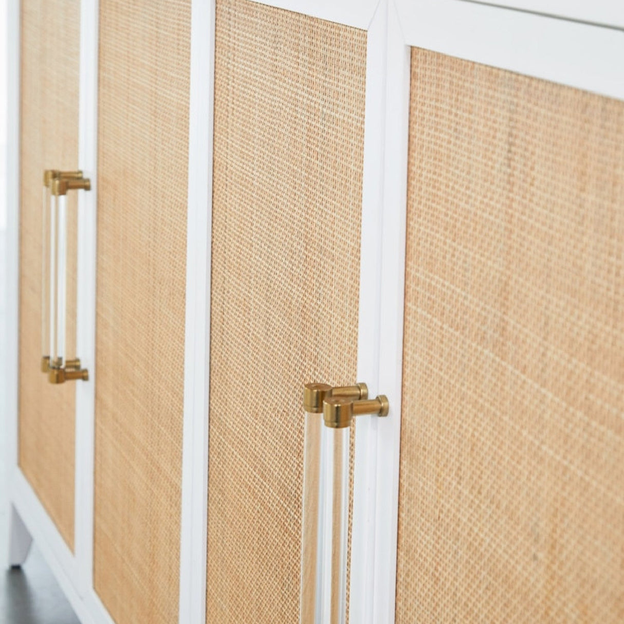 Modern European furniture - Rattan Inlaid 4-Door Sideboard - www.oroa.com