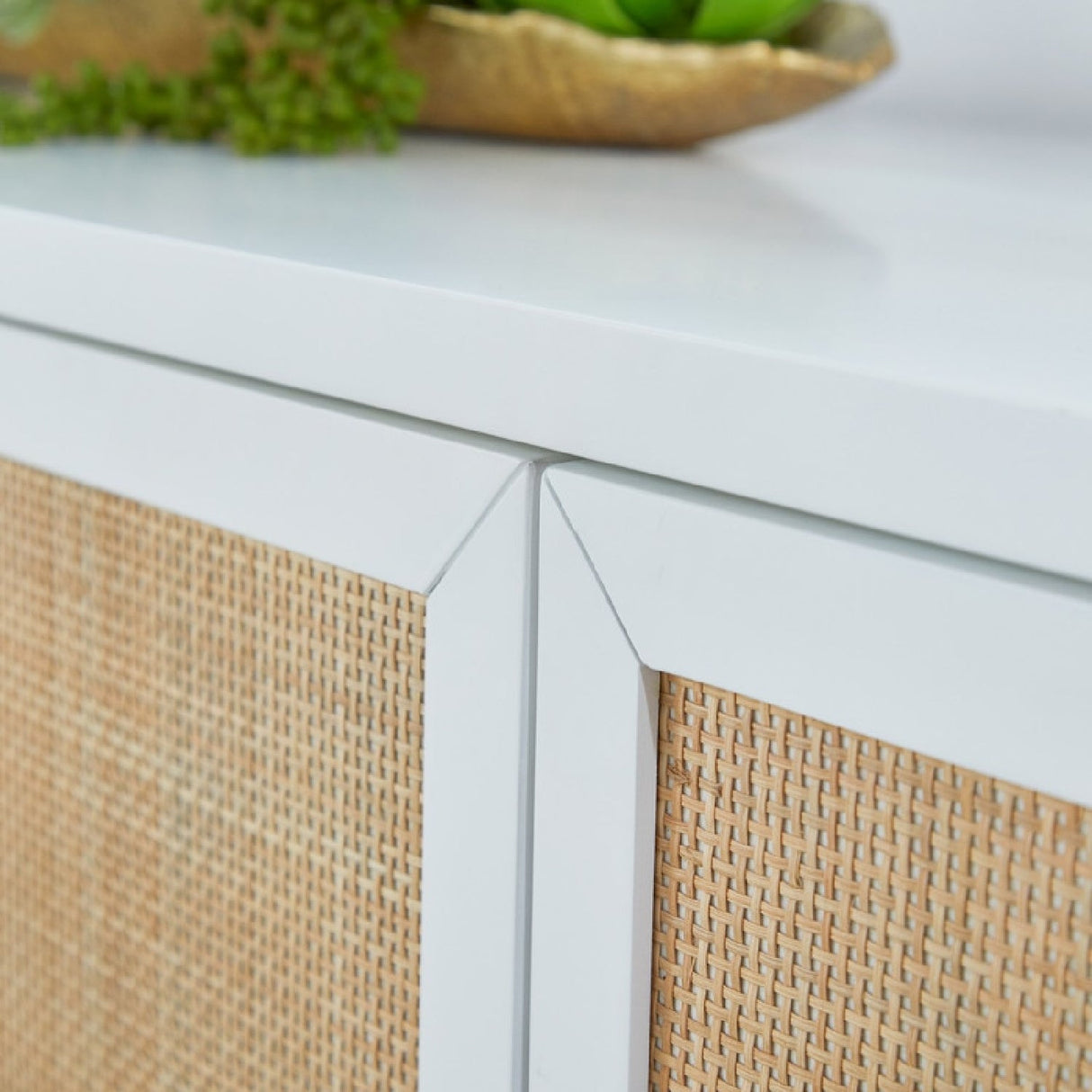 Modern European furniture - Rattan Inlaid 4-Door Sideboard - www.oroa.com