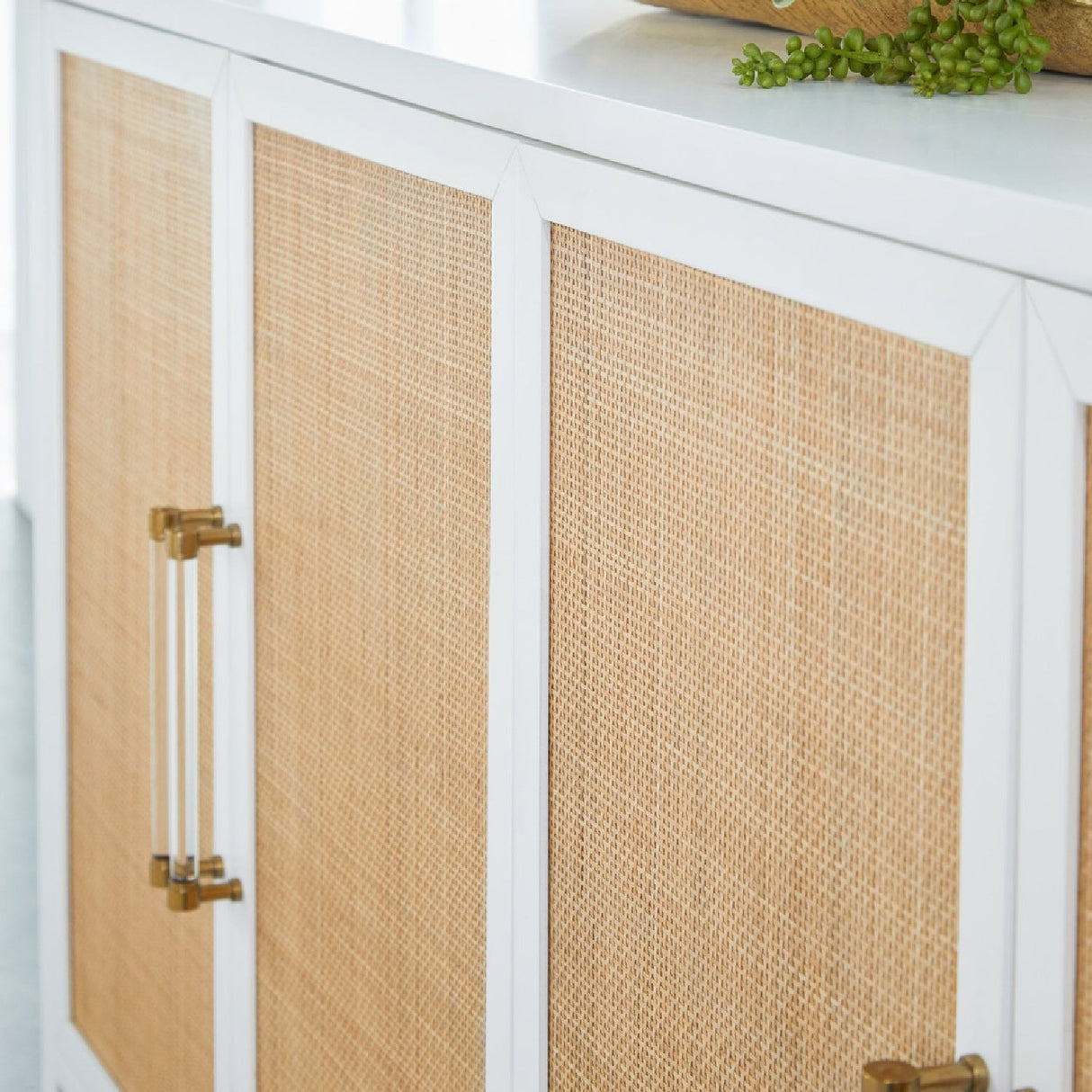 Modern European furniture - Rattan Inlaid 4-Door Sideboard - www.oroa.com