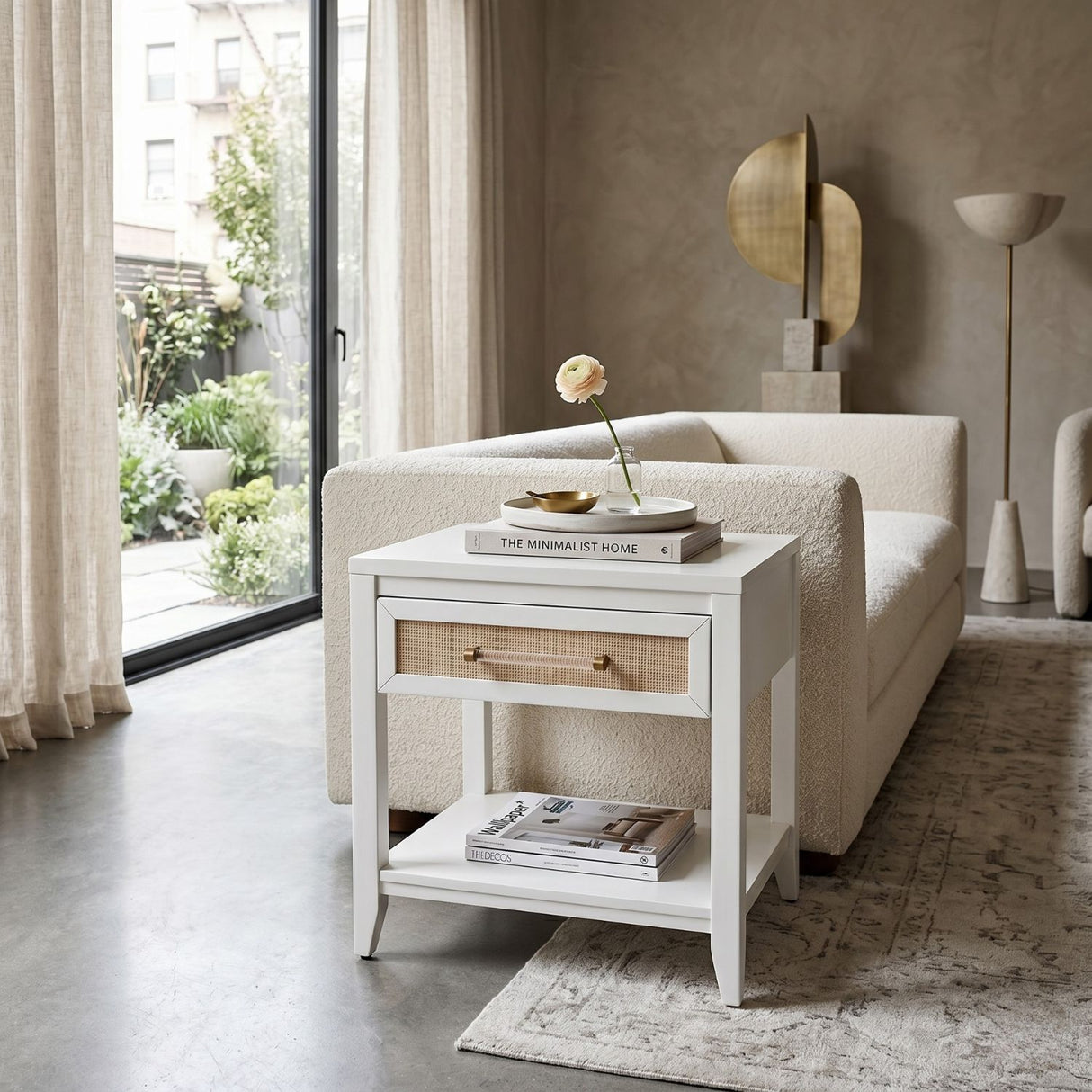 White 1-Drawer Side Table | Oroa.com