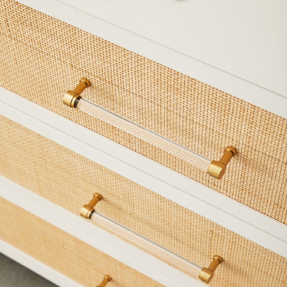 Modern European furniture - Rattan Inlaid 6-Drawer Double Dresser - www.oroa.com